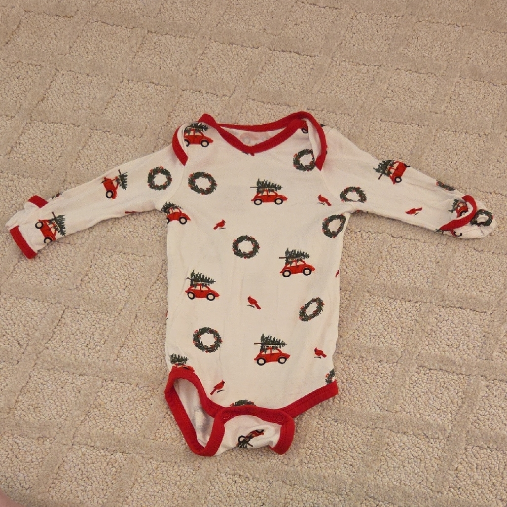 Kyte BABY Festive Bodysuit with Red and White Design